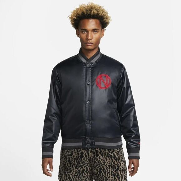 Nike Men's Premium Basketball Jacket Off-Noir Coupe Large Loose DQ6203-045 - S - Picture 1 of 14